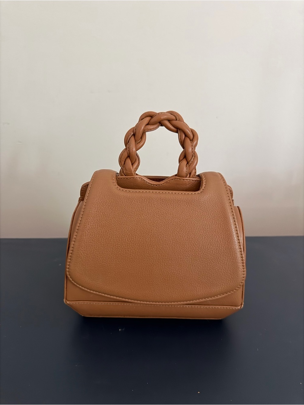 Braided-Handle Women’s Soleah Handbag in Tan